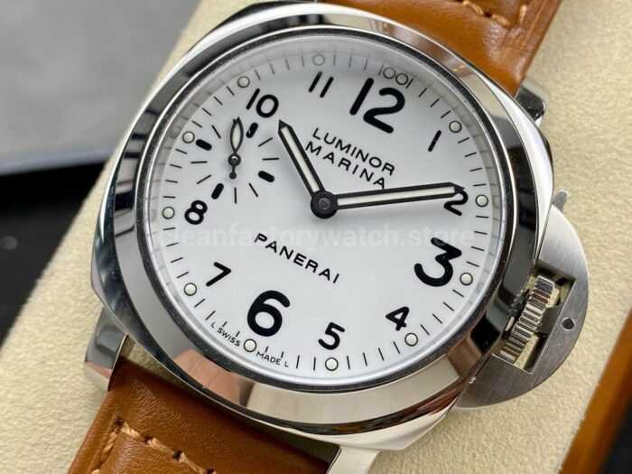 HW Factory Panerai Luminor Marina PAM 00113 44mm Steel Leather Strap Arabic Numerals White DialHW Factory Paner Super Clone Watch,Clean Factory Watch