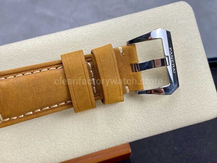 HW Factory Panerai Luminor Marina PAM00416 44mm Steel Leather Strap Black Dial - Image 8