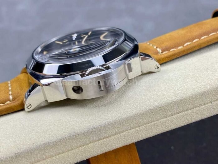 HW Factory Panerai Luminor Marina PAM00416 44mm Steel Leather Strap Black Dial - Image 6