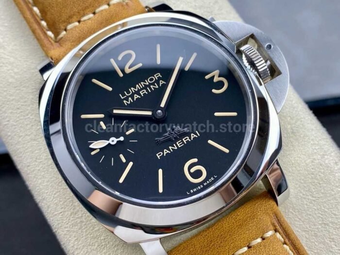 HW Factory Panerai Luminor Marina PAM00416 44mm Steel Leather Strap Black Dial - Image 2