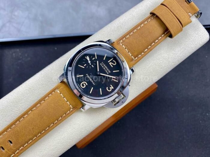 HW Factory Panerai Luminor Marina PAM00416 44mm Steel Leather Strap Black Dial - Image 4