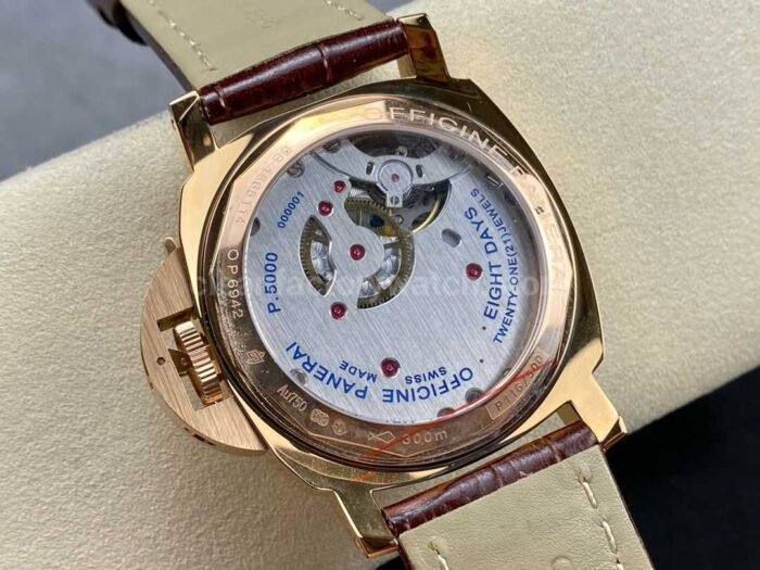 HW Factory Panerai Luminor Marina PAM00511 44mm Rose Gold Leather Strap Arabic Numerals Grey Dial - Image 7
