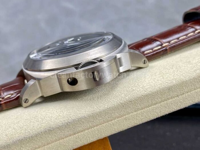 HW Factory Panerai Luminor Marina PAM00177 44mm Steel Leather Strap Arabic Numerals Black Dial - Image 6