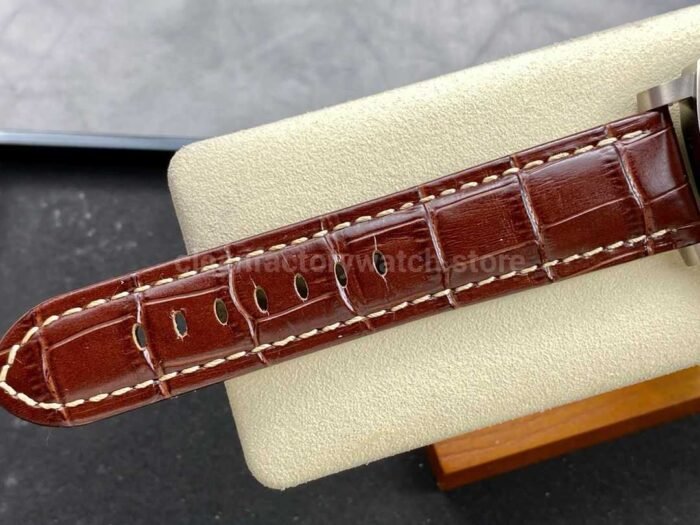 HW Factory Panerai Luminor Marina PAM00177 44mm Steel Leather Strap Arabic Numerals Black Dial - Image 9