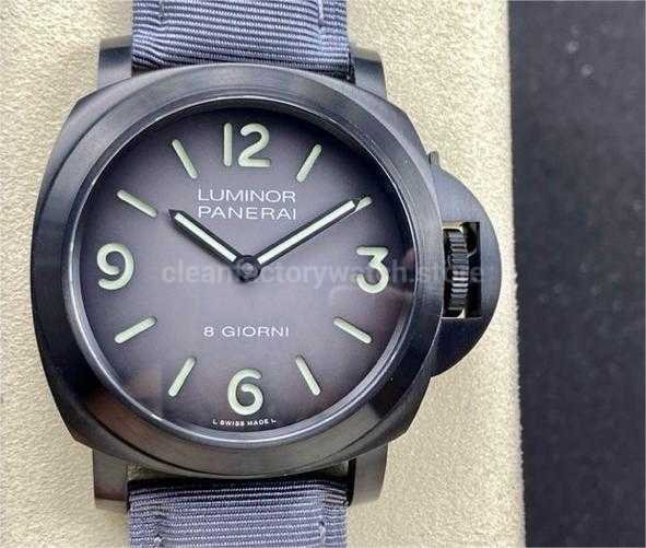 HW Factory Panerai Luminor Marina Pam02121 44mm Titanium Textile Strap Arabic Numerals Grey Dial