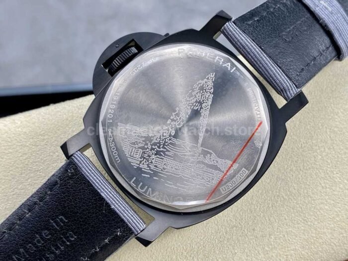 HW Factory Panerai Luminor Marina Pam02121 44mm Titanium Textile Strap Arabic Numerals Grey Dial - Image 7