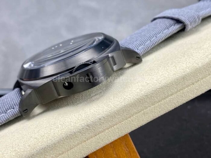 HW Factory Panerai Luminor Marina Pam02121 44mm Titanium Textile Strap Arabic Numerals Grey Dial - Image 6