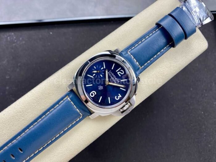 HW Factory Panerai Luminor PAM1085 44mm Steel Leather Strap Arabic Numerals Blue Dial - Image 4