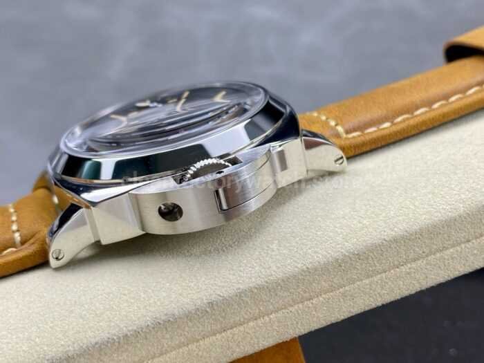 HW Factory Panerai Luminor Pam00417 44mm Steel Leather Strap Arabic Numerals Black Dial 4 Super Clone Watch,Clean Factory Watch