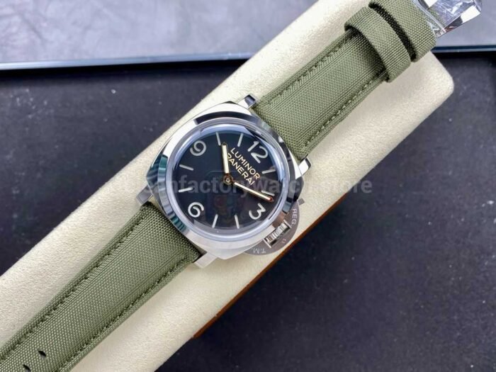 HW Factory Panerai Lumnior 1950 PAM606 47mm Steel Leather Strap Arabic Numerals Black Dial - Image 4