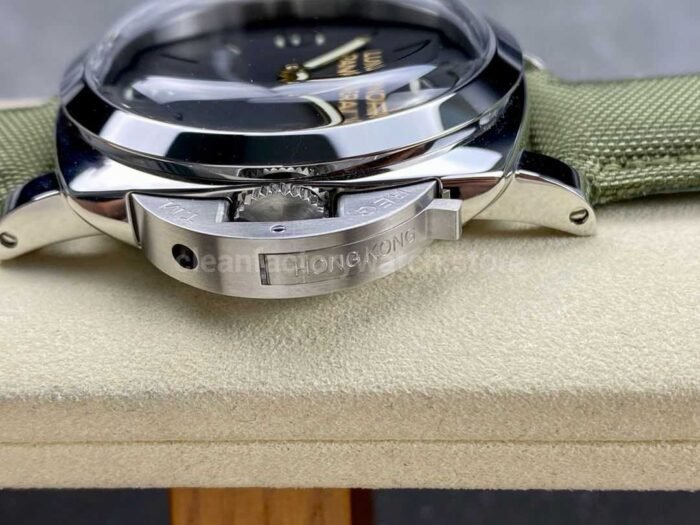 HW Factory Panerai Lumnior 1950 PAM606 47mm Steel Leather Strap Arabic Numerals Black Dial - Image 6