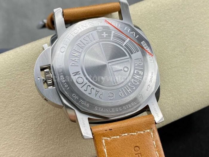 HW Factory Panerai Lumnior PAM1080 47mm Steel Leather Strap Arabic Numerals Black Dial - Image 6