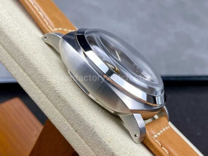 HW Factory Panerai Lumnior PAM1080 47mm Steel Leather Strap Arabic Numerals Black Dial - Image 4
