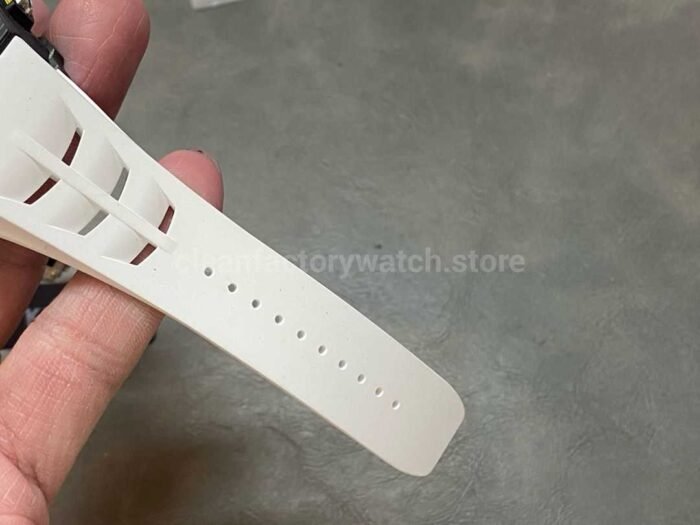 KU Factory Richard Mille RM11-03 44.5mm Carbon Fiber White Rubber Strap Skeletonized Dial - Image 9