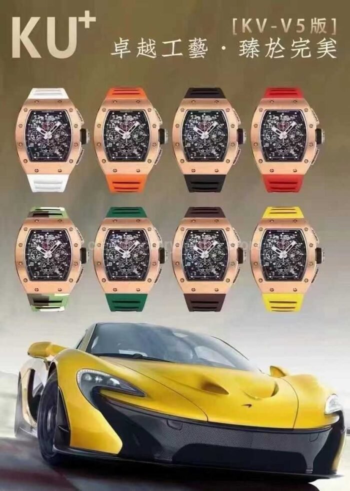 KU Factory Richard Mille RM11-03 44.5mm Carbon Fiber White Rubber Strap Skeletonized Dial - Image 13