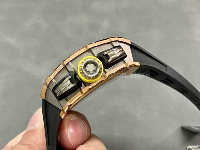 KU Factory Richard Mille RM11-03 44.5mm Rose Gold Black Rubber Strap Skeletonized Dial - Image 6