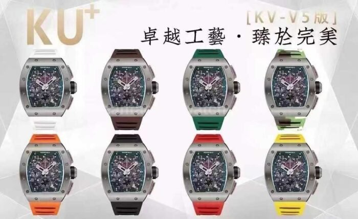 KU Factory Richard Mille RM11-03 44.5mm Rose Gold Black Rubber Strap Skeletonized Dial - Image 11