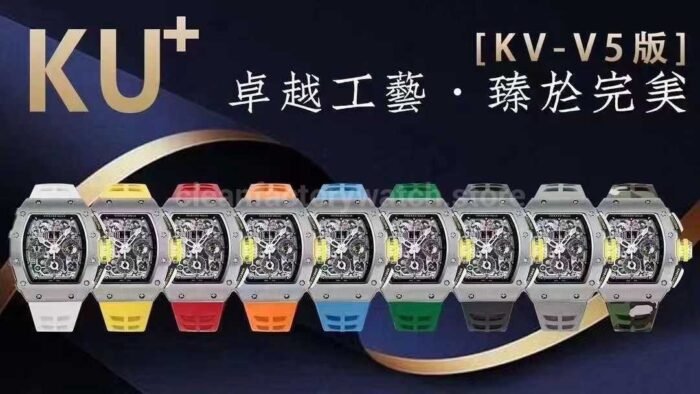 KU Factory Richard Mille RM11-03 44.5mm Rose Gold Orange Rubber Strap Skeletonized Dial - Image 11