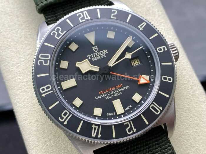 M Factory Tudor Pelagos FXD GMT M2542G247NU 0002 42mm Titanium Green Textile Strap Black Dial 1 Super Clone Watch,Clean Factory Watch