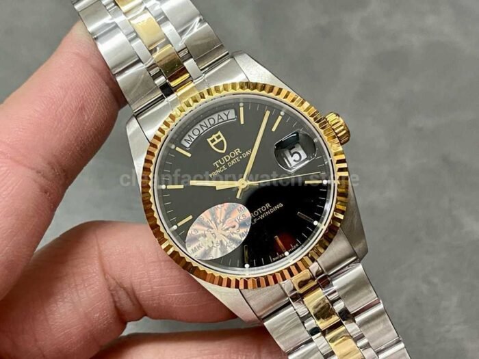 MKS Factory Tudor Date-Day 76213-62483-BK 35mm Half Gold Black Dial - Image 2