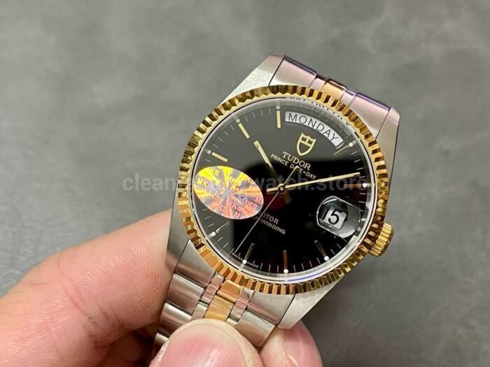 MKS Factory Tudor Date-Day 76213-62483-BK 35mm Half Gold Black Dial - Image 3