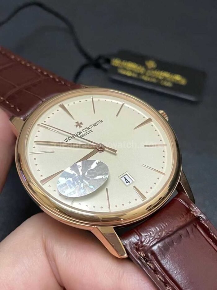 MKS Factory Vacheron Constantin Patrimony 85180/000R-9248 40mm Rose Gold Leather Strap White Dial - Image 4