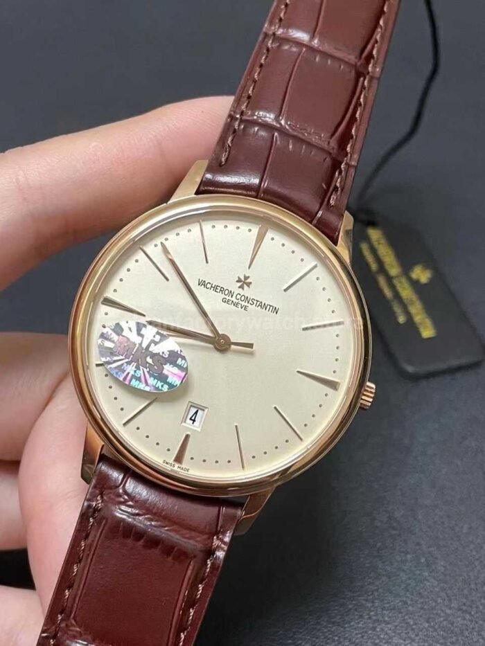 MKS Factory Vacheron Constantin Patrimony 85180/000R-9248 40mm Rose Gold Leather Strap White Dial - Image 3