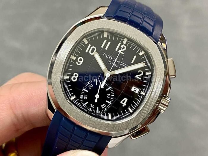 MMA Factory Patek Philippe Aquanaut 42.2mm 5968A-001 Blue Rubber Strap Blue Dial - Image 3