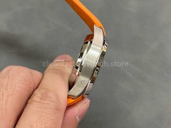 MMA Factory Patek Philippe Aquanaut 42.2mm 5968A-001 Orange Rubber Strap Black Dial - Image 5