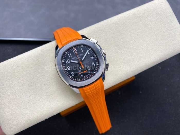 MMA Factory Patek Philippe Aquanaut 42.2mm 5968A-001 Orange Rubber Strap Black Dial - Image 4