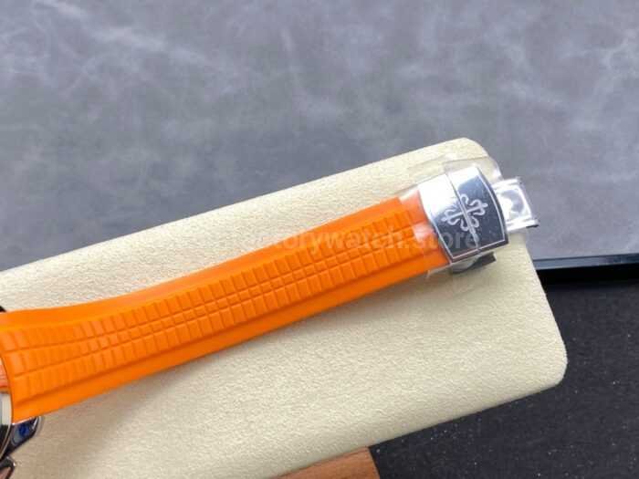 MMA Factory Patek Philippe Aquanaut 42.2mm 5968A-001 Orange Rubber Strap Black Dial - Image 10
