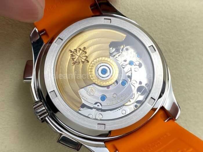 MMA Factory Patek Philippe Aquanaut 42.2mm 5968A-001 Orange Rubber Strap Black Dial - Image 8