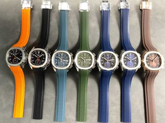 MMA Factory Patek Philippe Aquanaut 42.2mm 5968A-001 Orange Rubber Strap Black Dial - Image 13