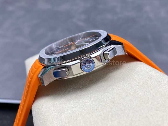 MMA Factory Patek Philippe Aquanaut 42.2mm 5968A-001 Orange Rubber Strap Black Dial - Image 7
