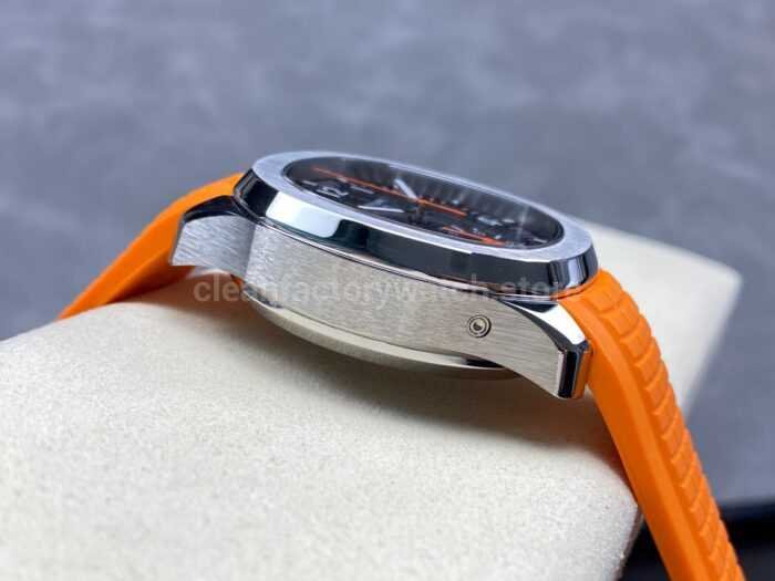 MMA Factory Patek Philippe Aquanaut 42.2mm 5968A-001 Orange Rubber Strap Black Dial - Image 6