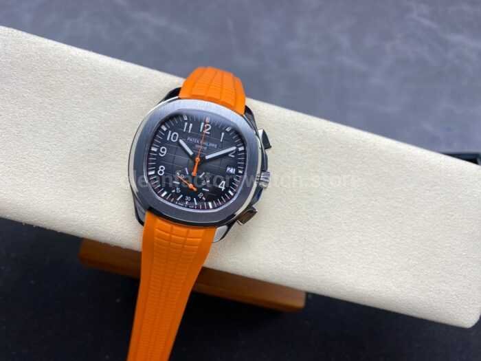 MMA Factory Patek Philippe Aquanaut 42.2mm 5968A-001 Orange Rubber Strap Black Dial - Image 5