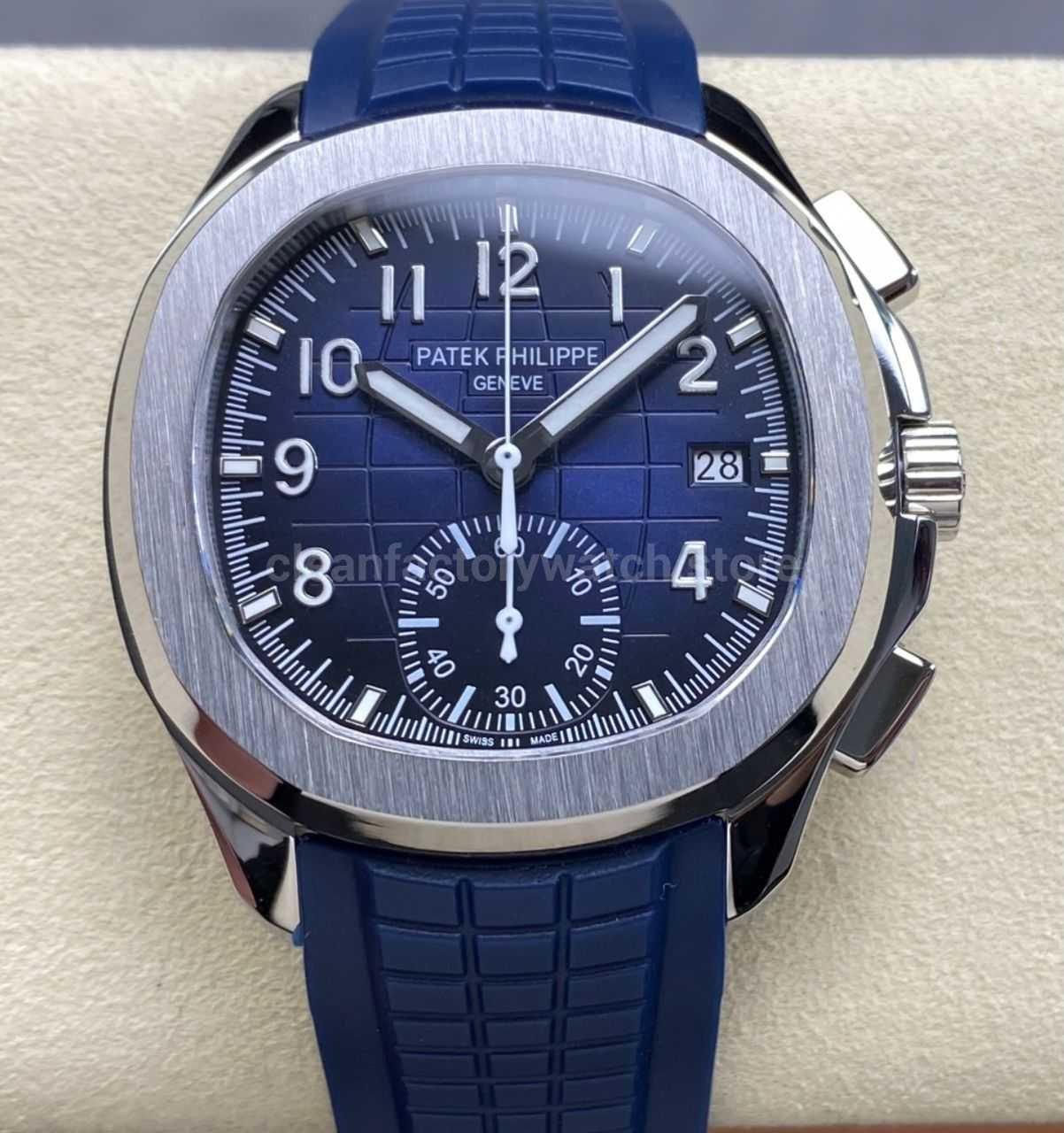 MMA Factory Patek Philippe Aquanaut 42.2mm 5968A-001 Blue Rubber Strap Blue Dial