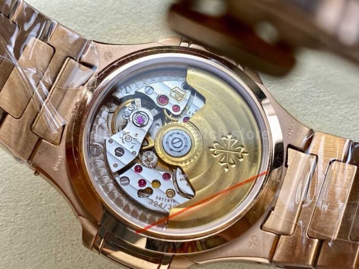 MS Factory Patek Philippe Nautilus 7118/1200R-010 35.2mm Diamond Bezel Full Rose Gold Champagne Dial - Image 7