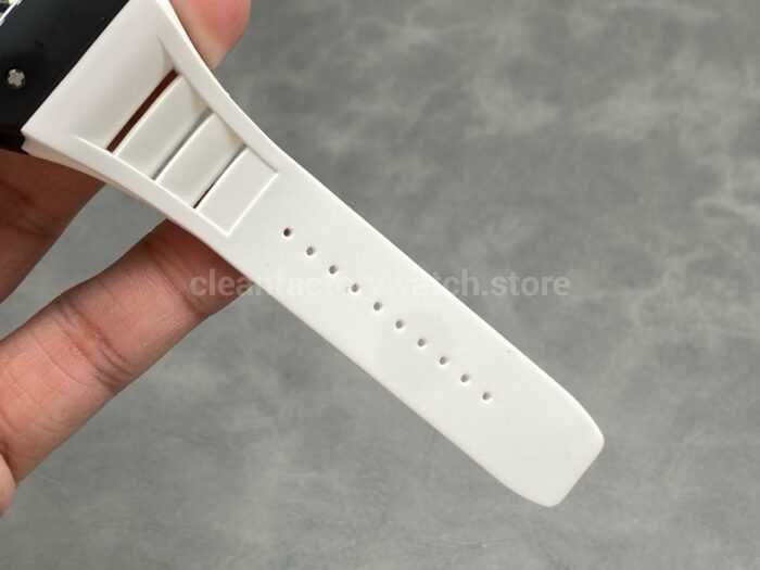 NEW Factory Richard Mille RM055 Bubba Watson 42.7mm Ceramic White Rubber Strap Skeletonized White Dial 2 Super Clone Watch,Clean Factory Watch