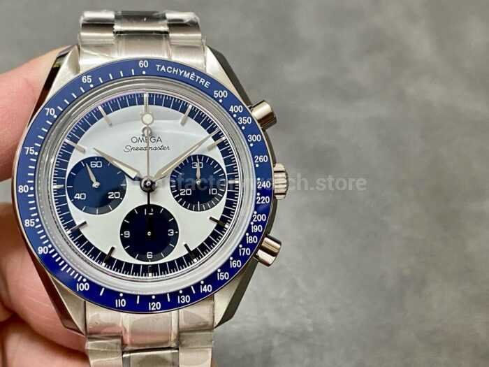 OM Factory Omega Speedmaster Professional Moonwatch 311.33.40.30.02.001 39.7mm Full Steel Blue Dial 7 Super Clone Watch,Clean Factory Watch