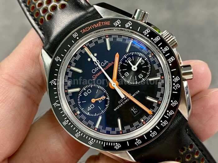 OM Factory Omega Speedmaster Racing 329.32.44.51.01.001 44mm Steel Leather Strap Black Dial 6 Super Clone Watch,Clean Factory Watch