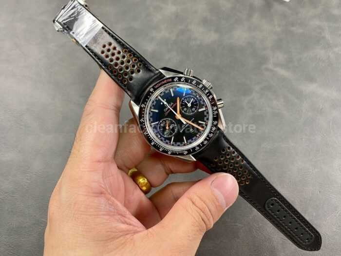 OM Factory Omega Speedmaster Racing 329.32.44.51.01.001 44mm Steel Leather Strap Black Dial 9 Super Clone Watch,Clean Factory Watch