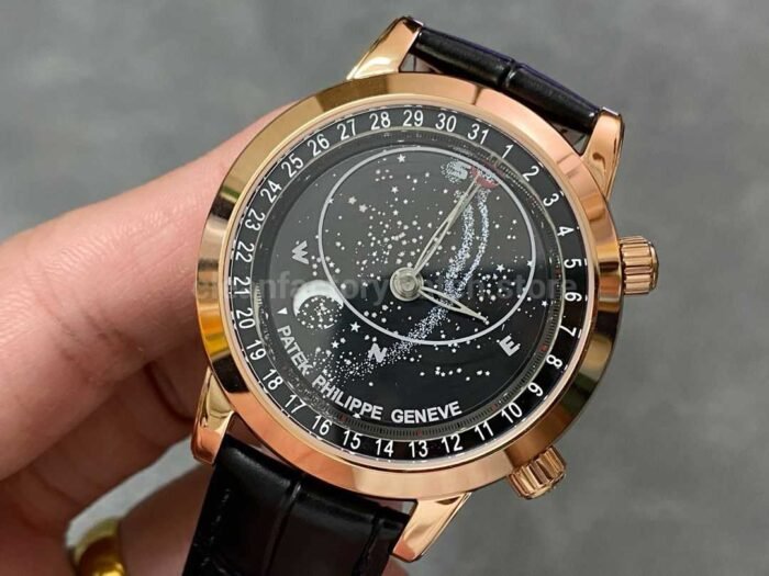 PP Factory Patek Philippe Celestial Moon 44mm 6102R-001 Rose Gold Leather Black Dial - Image 3