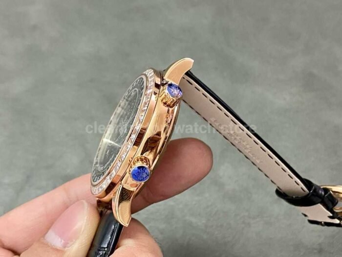 PP Factory Patek Philippe Celestial Moon 44mm 6104R-001 Rose Gold Diamond Bezel Leather Black Dial - Image 6