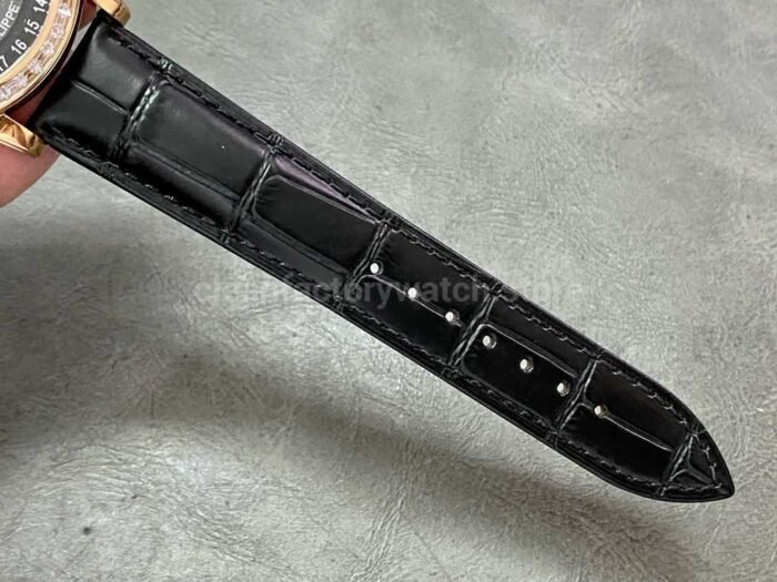 PP Factory Patek Philippe Celestial Moon 44mm 6104R-001 Rose Gold Diamond Bezel Leather Black Dial - Image 9