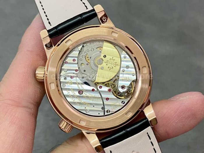 PP Factory Patek Philippe Celestial Moon 44mm 6104R-001 Rose Gold Diamond Bezel Leather Black Dial - Image 7