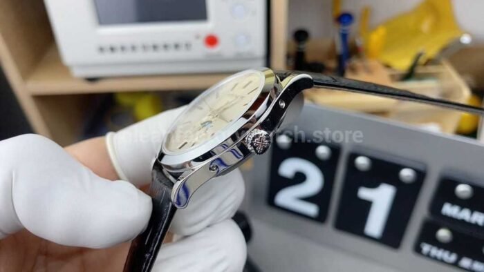 PPF Factory Patek Philippe Annual Calendar 5396G-011 White Gold Leather Strap Silver Dial - Image 4