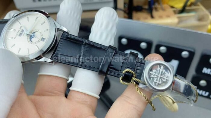 PPF Factory Patek Philippe Annual Calendar 5396G-011 White Gold Leather Strap Silver Dial - Image 5