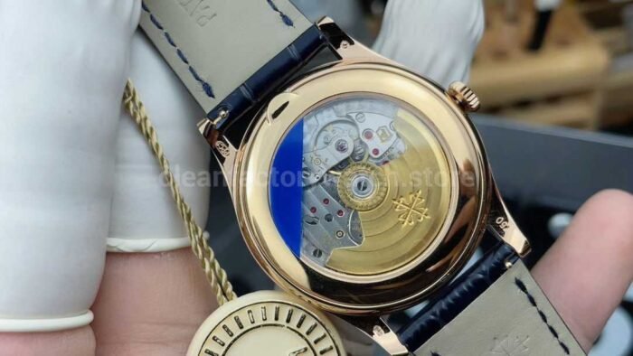 PPF Factory Patek Philippe Annual Calendar 5396R-015 Rose Gold Baguette Diamond Blue Dial - Image 5