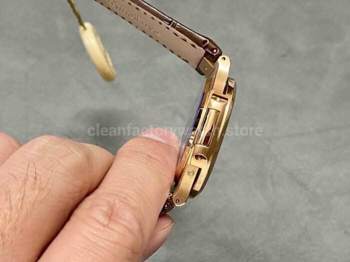PPF Factory Patek Philippe Nautilus 40mm 5712G-001 Rose Gold Leather Brown Dial - Image 5